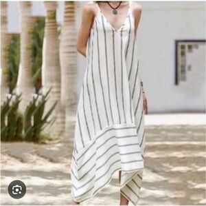 Elegant Made In Italy Terzo MillennioAsymmetrical Striped Dress